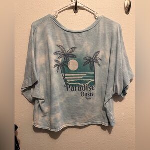 Roxy Light Blue Palm Graphic Tee
